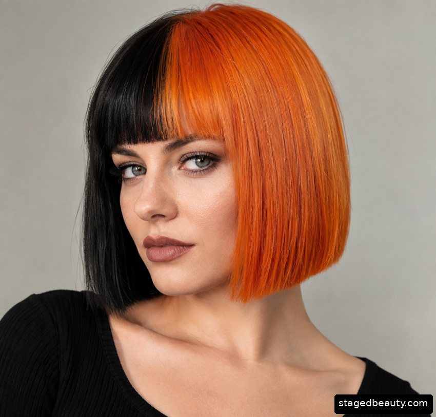 Black and orange hairstyle example 1