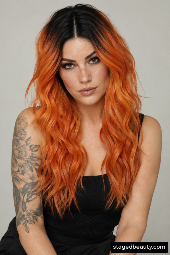 Black and orange hairstyle example 13
