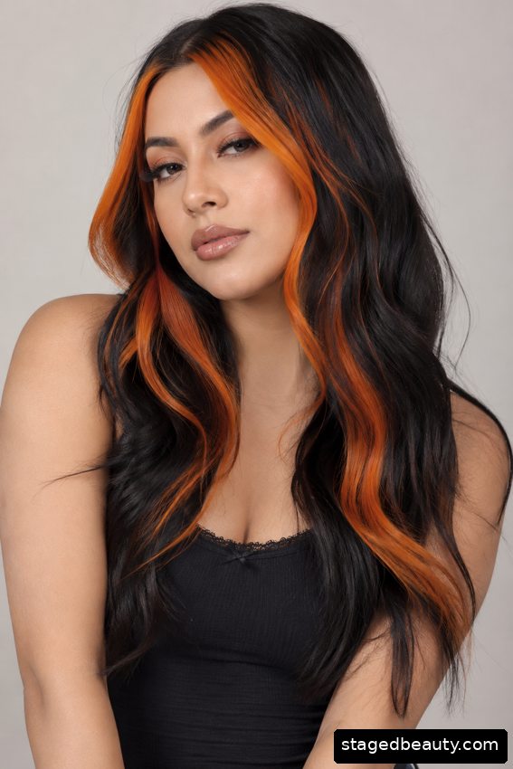 Black and orange hairstyle example 14