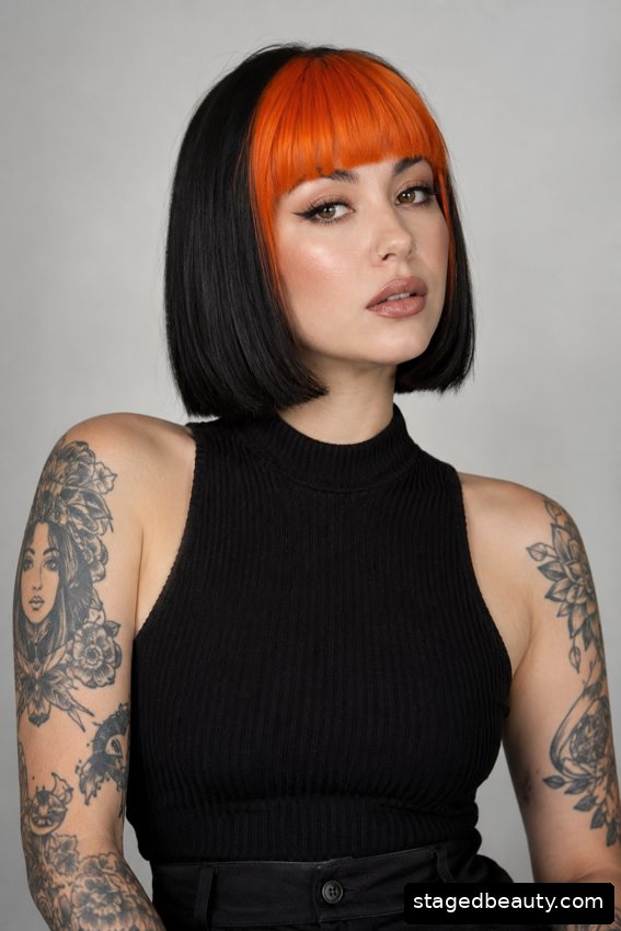 Black and orange hairstyle example 15