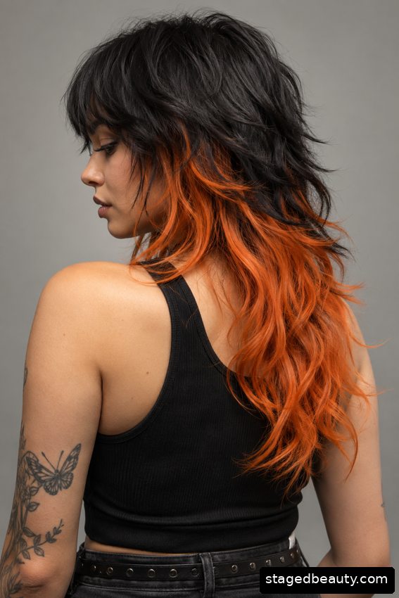 Black and orange hairstyle example 16