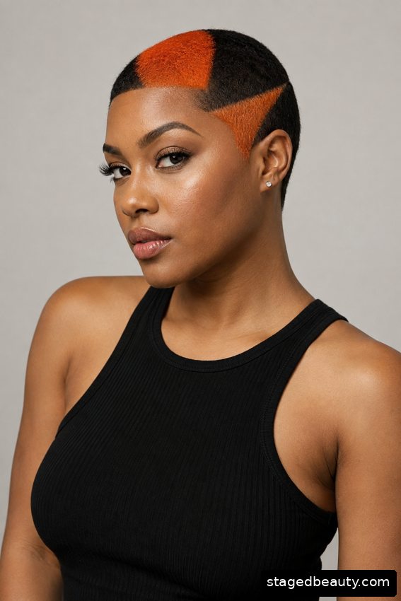 Black and orange hairstyle example 17