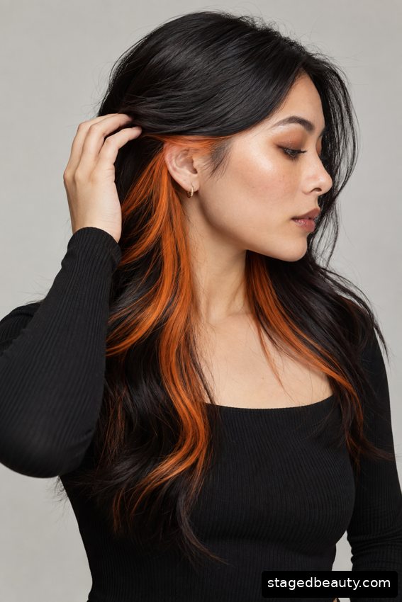 Black and orange hairstyle example 7