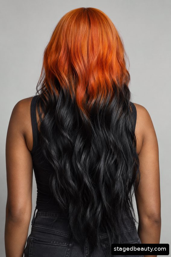 Black and orange hairstyle example 9