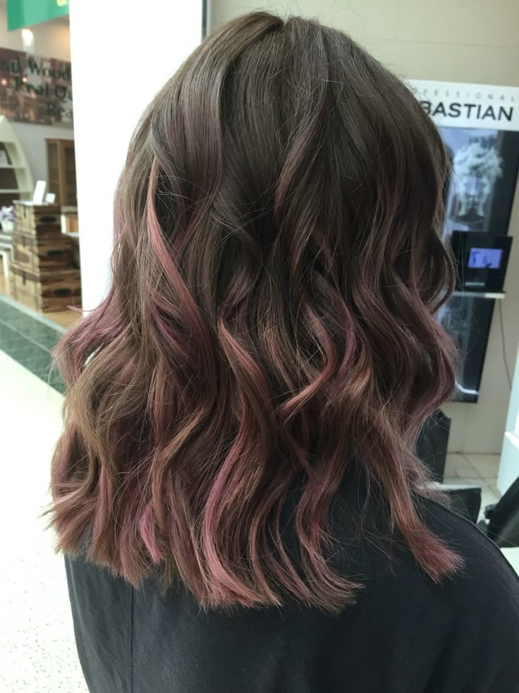 Brown dusty rose pink ombre