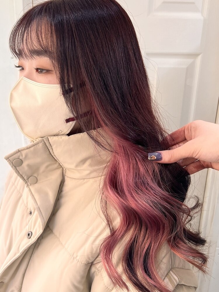 Brown hair pink underlayer